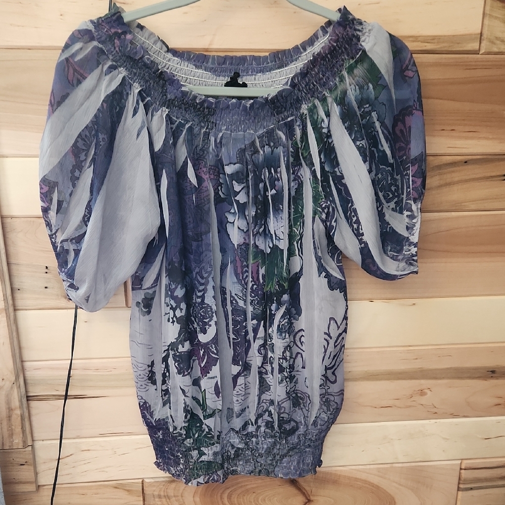 Floral Off-Shoulder Top - Purple